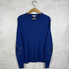 Burberry Brit Elbow Patches Merino Wool Jumper Sweater Size M 180/96A