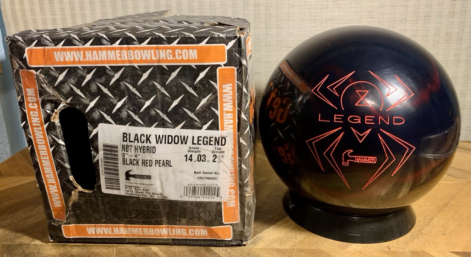 Hammer Black Widow Legend Bowling Ball NIB 1st Quality | 14l