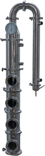 4" 4 Plates Stainless Steel Flute Column Windows, Hoses, Condenser, Parrot & All