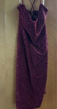 Burgundy Sequin Sleeveless Gown for Women Party/Cocktail