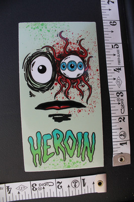 HEROIN Skateboards Eyeball Egg Monster Punk Original Z11B Skateboarding STICKER
