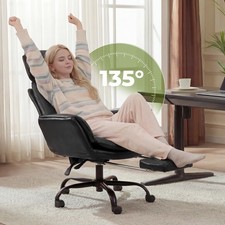 PU Leather Office Chair Ergonomic Computer Gaming Chair Desk Chair with Footrest