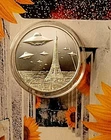 1 oz Fine Silver Round UFOS Over Paris Intiglio Mint