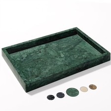 Real Natural Marble Tray for Bathroom, Genuine Marble Stone Vanity Tray, Luxu...