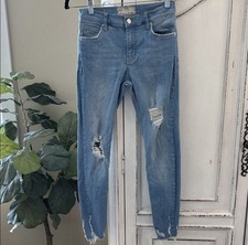 Free People Size 25 Light Wash Distressed Skinny Jeans