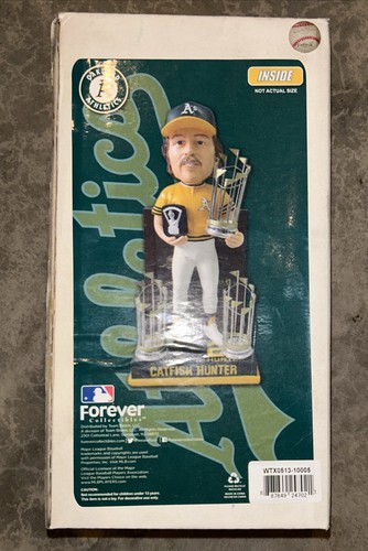 CATFISH HUNTER Oakland Athletics A’s 3x WORLD SERIES & Cy Young Bobblehead New