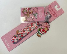 Strawberry Shortcake Lanyard Badge Holder With 2" Strawberry Rubber Pendant 5B