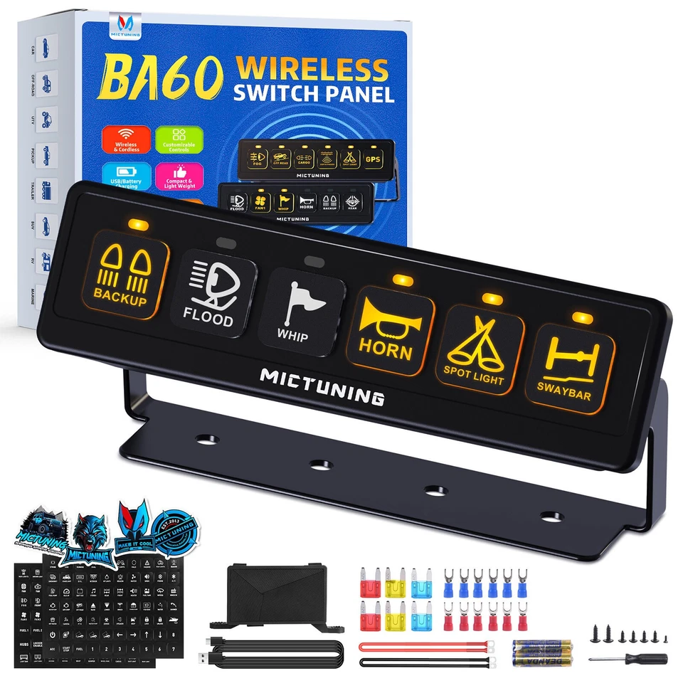 MICTUNING Wireless Switch Panel, 4/6/8/12 Gang Circuit Control Relay System Kits - Image 3 of 4