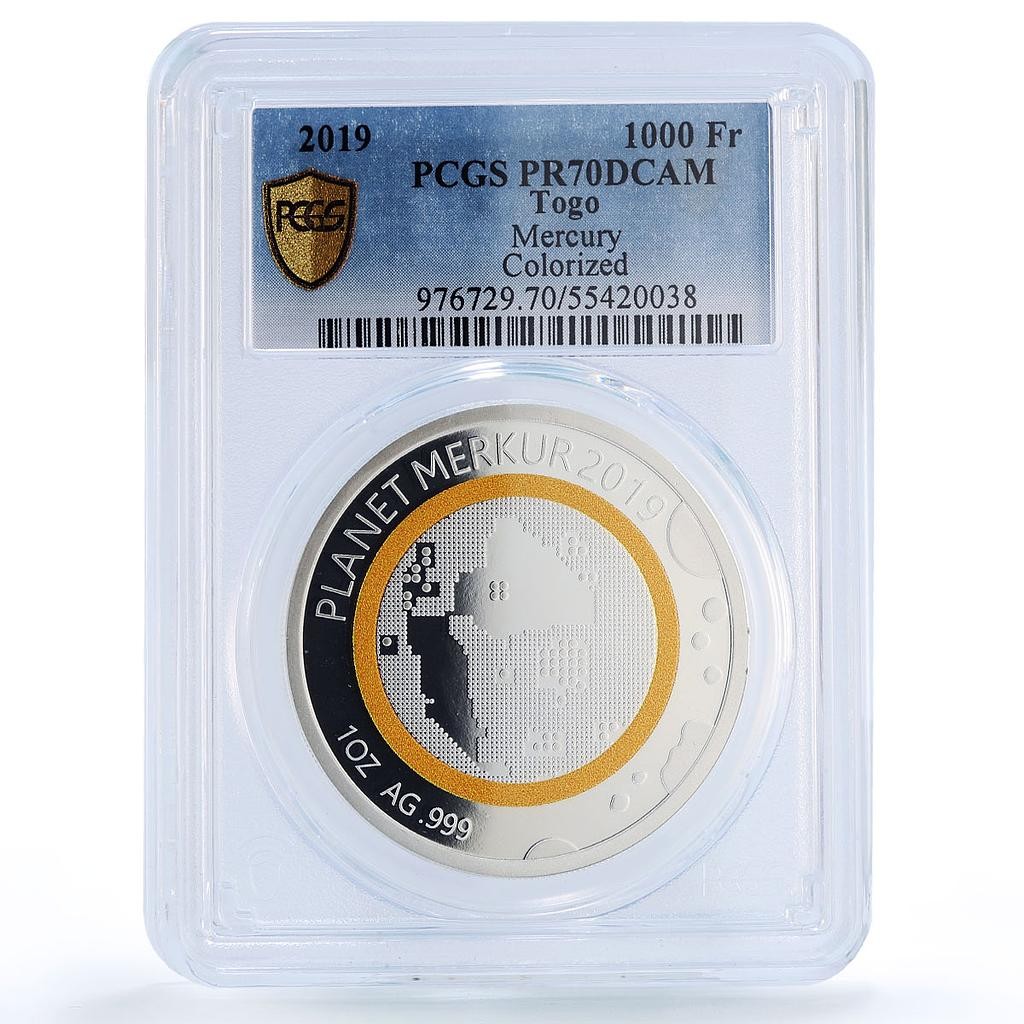 Togo 1000 francs Mercury Solar System Planets Space PR70 PCGS