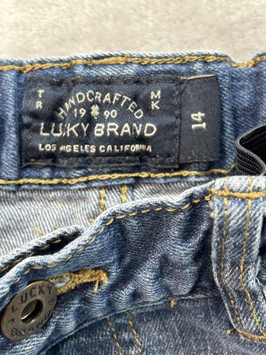 Lucky Brand Boys Youth Sz 14 Authentic Skinny Stretch Waist Blue Jeans School - Picture 3 of 13