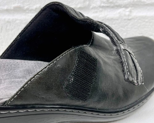 Softwalk Women's Size 6.5 Mason Clog Black Leather Adjustable Strap Comfort Shoe - Picture 13 of 17