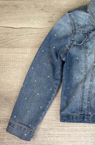 Cat And Jack Jean Jacket Blue Denim Snap Button Coat (33” Chest) Girls L 10/12 - Picture 9 of 22