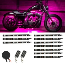 LEDGlow 10pc Advanced Pink LED Flexible Motorcycle Accent Neon Engine Light Kit
