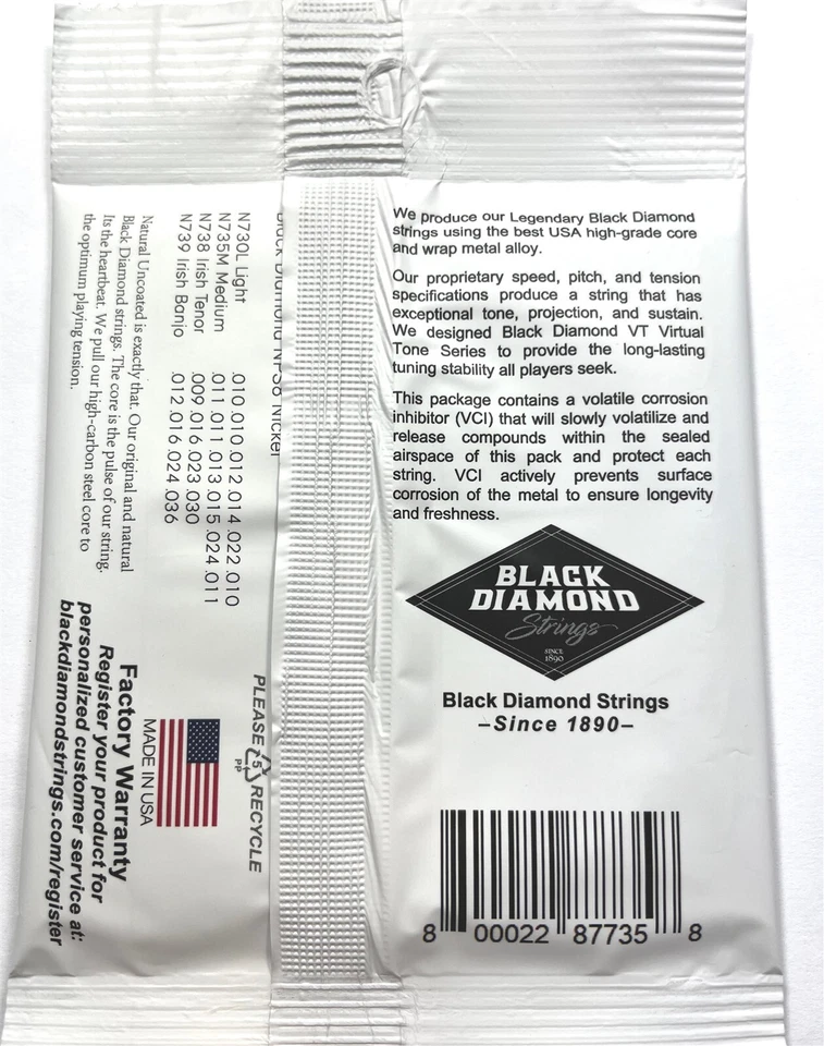 Black Diamond Banjo Strings 2 Sets 5-String Medium Loop End Nickel Wound - Image 3 of 4