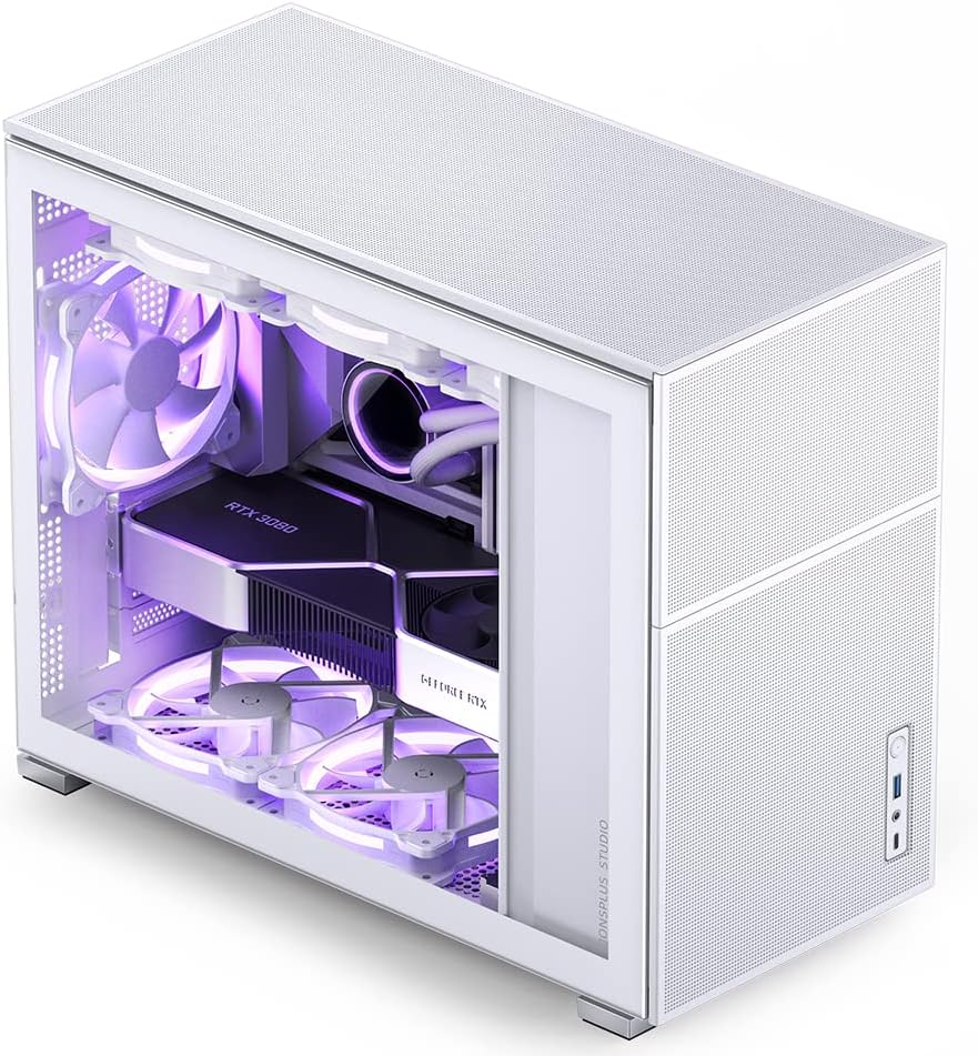 D31 MESH White Micro ATX Computer Case, M-ATX/ITX Mainboard