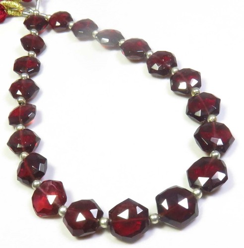 Top Grade Natural African Garnet Hexagon Faceted Beads 7-9mm 8"Strand GV-4089 - Picture 9 of 16