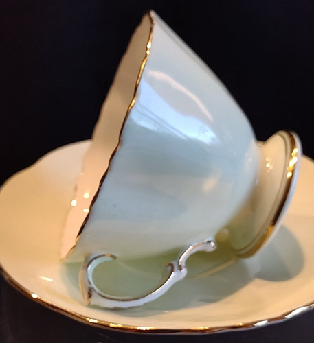 Hammersley England Green Rose Floral Demitasse Cup & Saucer Set; Vintage Teacup - Picture 6 of 9