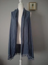 Cardigan David and Young  Color Blue Open Front Lightweight Style Shawl New