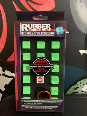 Neon Green Tai-Hao 18-Key Backlit Double Shot Rubber Keycaps 