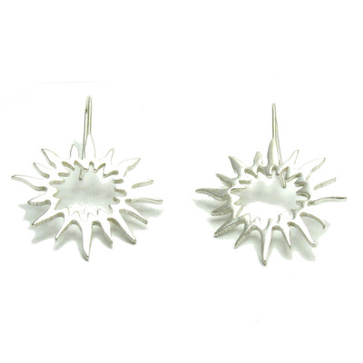 New Sterling Silver Earrings Sun Hallmarked Stylish Solid 925 Handmade Empress