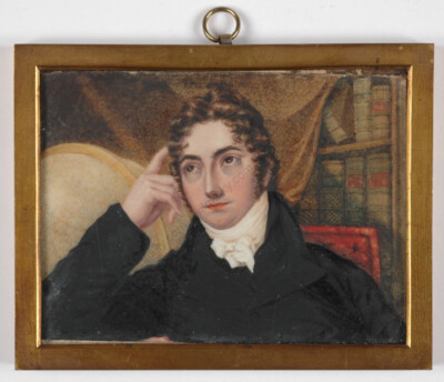 Miss Eliza Jones ''Georges Paulin Lowther at the Age of 21'', Fine Miniature, 1813