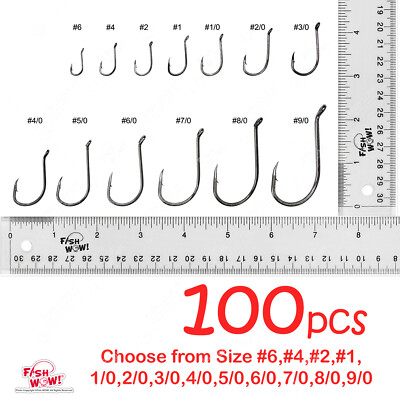 100pcs Fishing Octopus Hook Size #6 #4 #2 #1 1/0 2/0 3/0 4/0 5/0 6/0 7/0 8/0 9/0