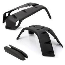For 97-06 Jeep Wrangler Tj 7 Wide Pocket Extended Fender Flares Kit Black 6pc For 97-06 Jeep Wrangler Tj 7 Wide Pocket Extended Fender Flares Kit Black 6pc