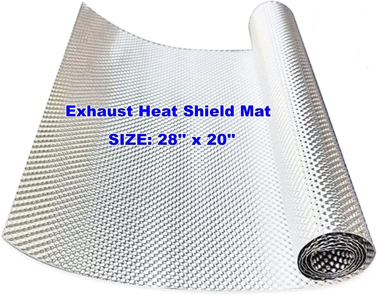 TOP Exhaust Heat Shield Mat Insulation Embossed Aluminum Material Reduce  Radiant | eBay