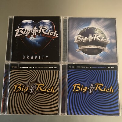 Big & Rich 4 LOT: Gravity, Comin  To City, Horse Diff Color -2 Covers- Collector