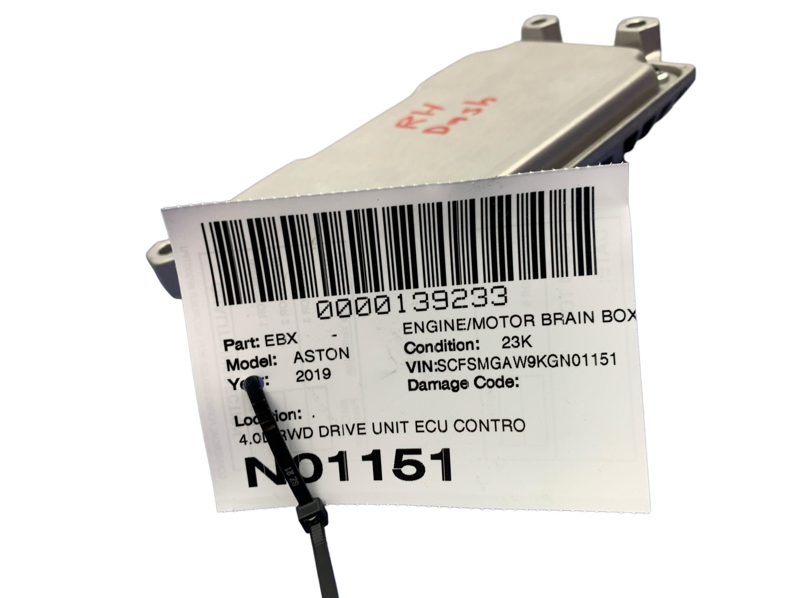 2019 ASTON MARTIN VANTAGE COUPE 4.0L ENGINE ECU CONTROL MODULE HY5312K511AD