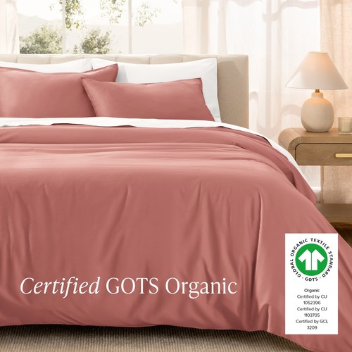 Bare Home Organic Cotton Sateen Duvet Cover Set - Smooth Sateen Weave - Picture 32 of 71