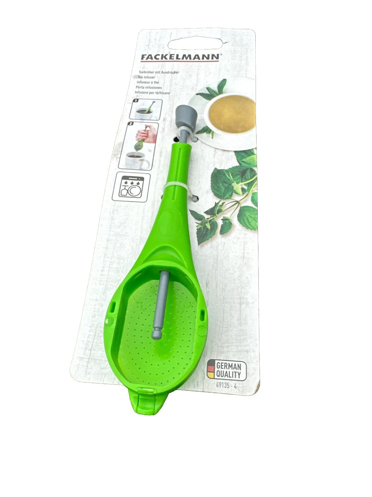 Fackelmann Tea Brewer with Squeezer Tea Strainer Stainless Steel Tea Infuser for Brewing U...