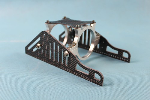 Carbon motor mount for 56mm motor, Brushless rc boat silver - Picture 3 of 3