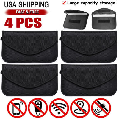 4× Large Faraday Bag RFID Signal Blocking Shielding Pouch Phone Wallet Blocker