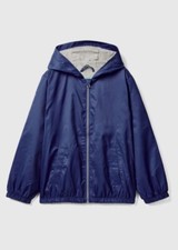 Youth 5-6 Years United Colors of Benetton Light Jacket With Hood Navy Blue