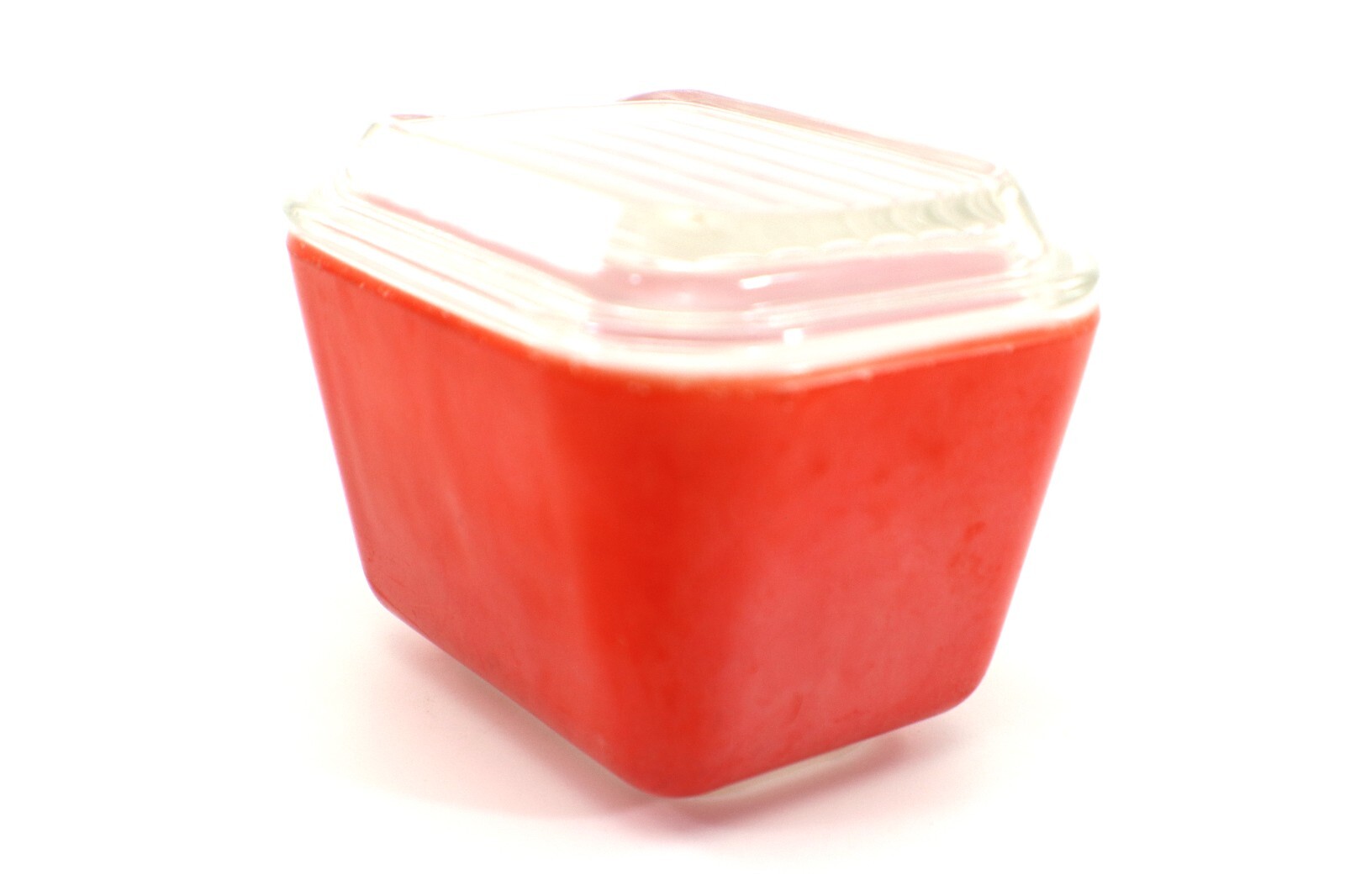 Pyrex Ovenware RED Refrigerator Dish with Clear Lid #0501C Small Vintage