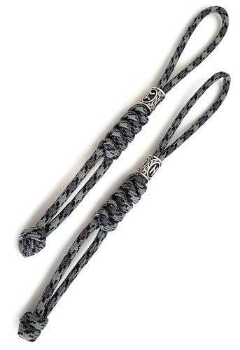 Paracord Lanyard/Keychain 550 (Titanium) Snake Knot + Nordic Beads (2 Pack) - Picture 2 of 4