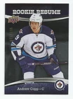 15/16 UD Contours Andrew Copp Rookie Resume #d 316/399 JETS