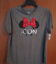 New Disney Parks Minnie Mouse Icon Tee Medium Polyester Rayon Bust 39 Length 23