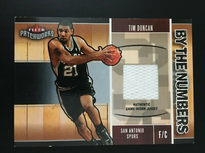 2003-04 Fleer Patchworks By the Numbers Jersey BTN/TD Tim Duncan