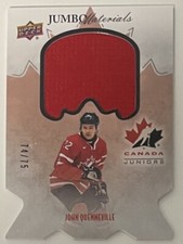 John Quenneville 2016 Upper Deck Team Canada Juniors Jumbo Materials Jersey /75