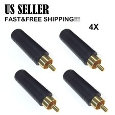 4pcs Gold 6.35mm 1/4" Jack to Male RCA Connector Converter Audio Adapter Mono