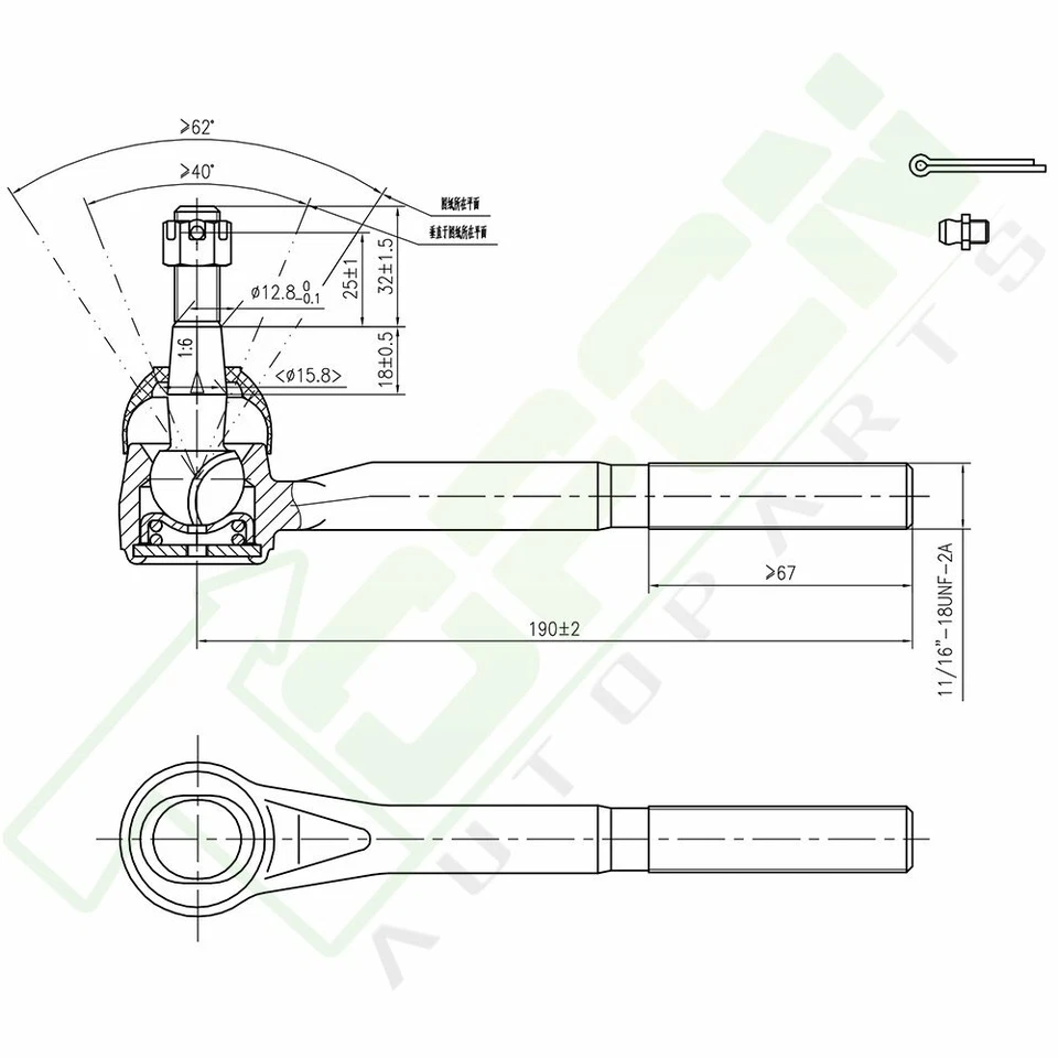 6pcs Front Inner Outer Tie Rod Ends For 1988-1998 99 Chevy GMC K1500 K2500 K3500 Foto 2 de 4
