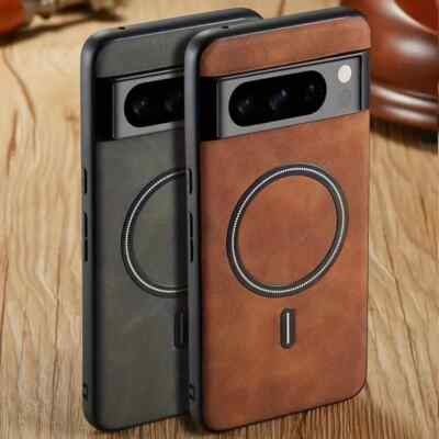 Luxus Handy Hülle Google Pixel 9 8 7 Pro Leder Schutzhülle Slim Case Magnetisch
