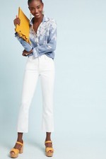 Pilcro  the Letterpress Anthropologie Jeans Size 27 White High Rise Denim