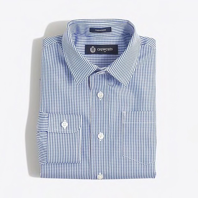 Crewcuts Boys' patterned Thompson point-collar dress shirt Size 4-5 47264