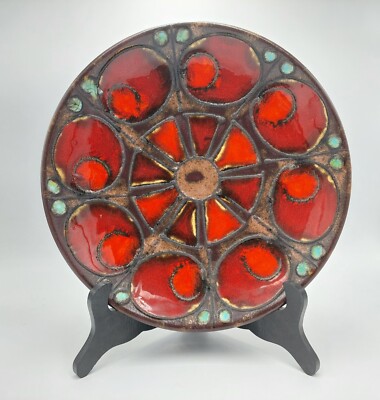 工芸品 Vintage Ruscha Fat Lava Wall Plate Vintage RUSCHA Keramik Wall Plate West Germany Pottery Fat Lava 11