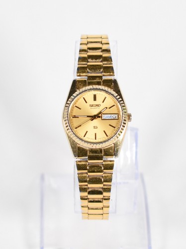 Seiko Presidential Women's Watch Small Gold Bezel Metal Band 24mm Day Date #G044 - Picture 2 of 18