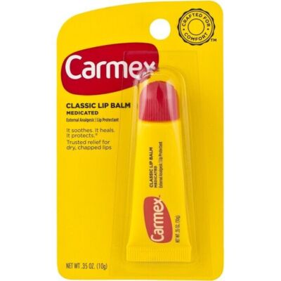 Carmex Classic Lip Balm Squeeze Tube 0.35oz each Pack of 12 Tubes