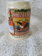 Vtg 1991 anheuser busch beer stein mug budweiser bottled beer bud bar ceramarte